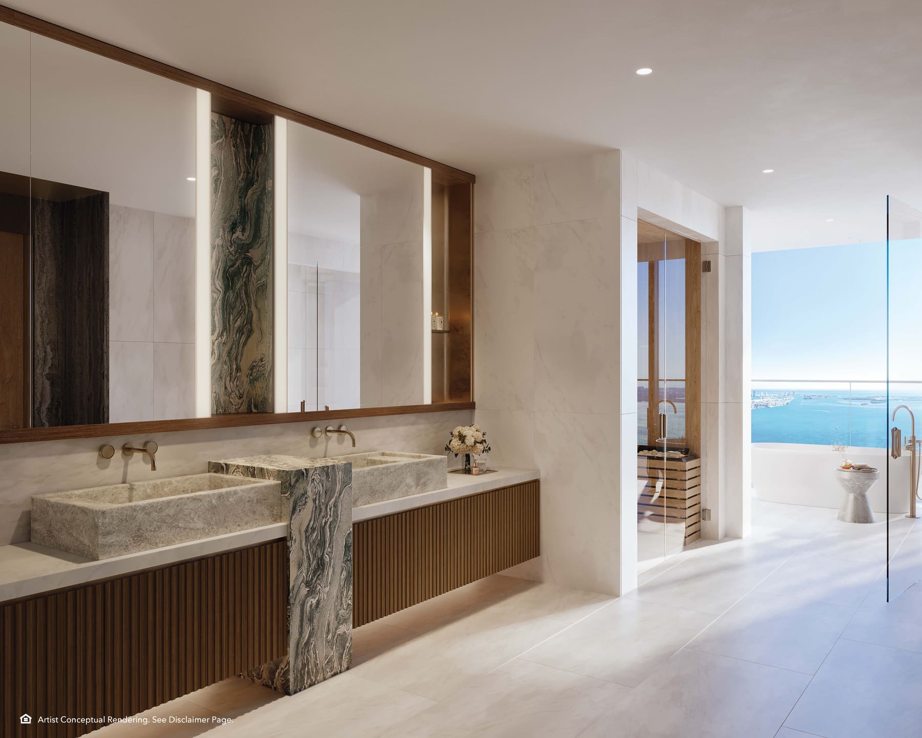 Primary bathroom with sauna