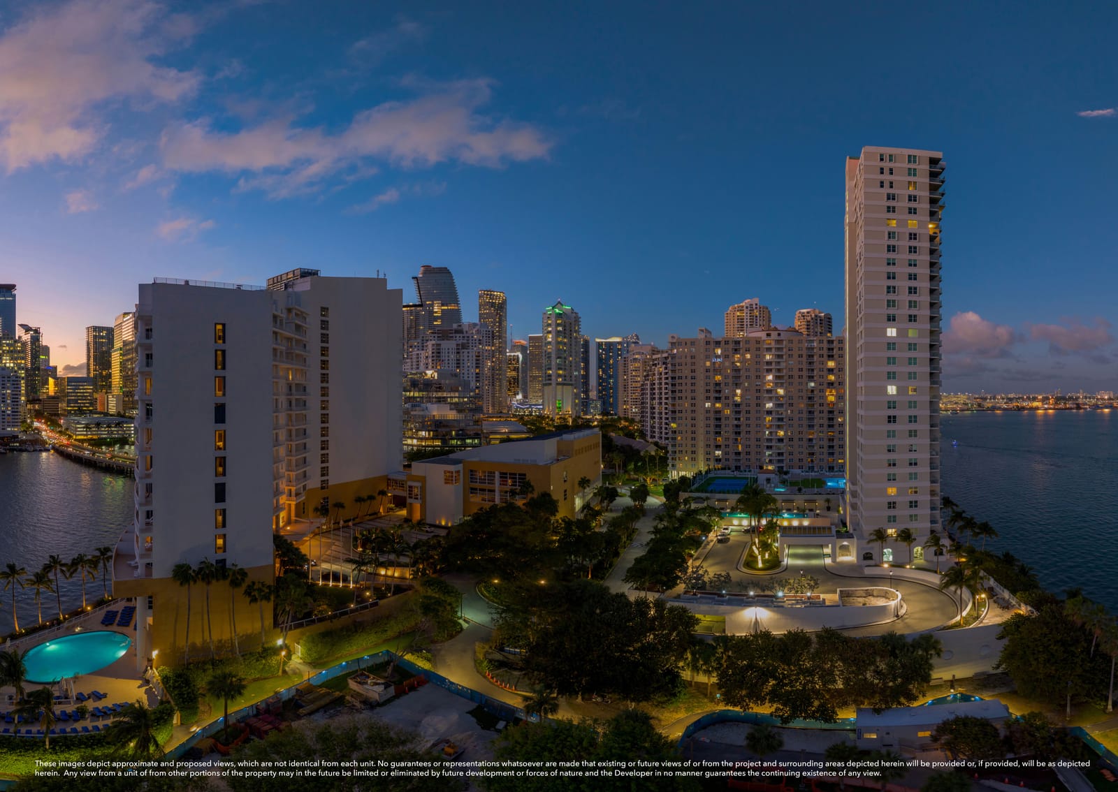 Floor 10 twilight view, South Tower residence