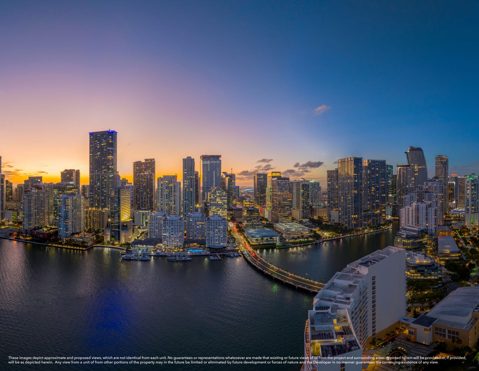 Floor 31 twilight view, South Tower residence