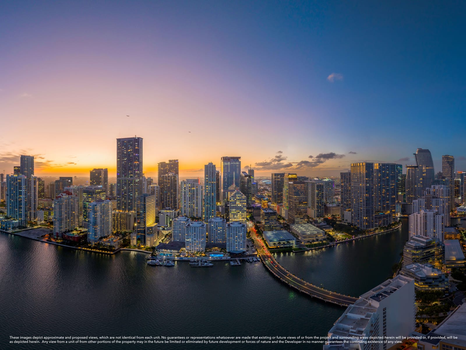 Floor 40 twilight view, South Tower residence