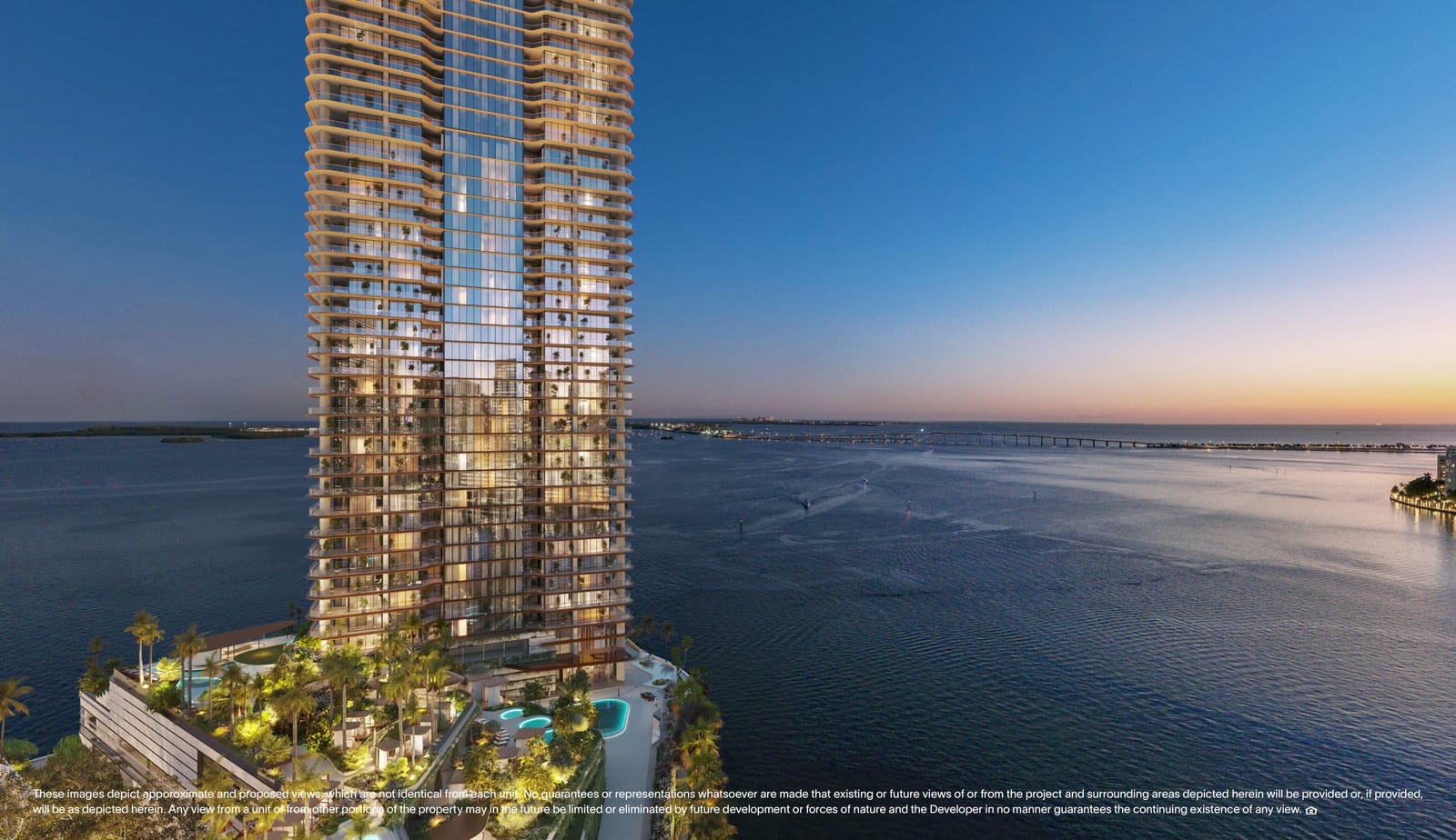 Floor 19 twilight view, North Tower Private Residence