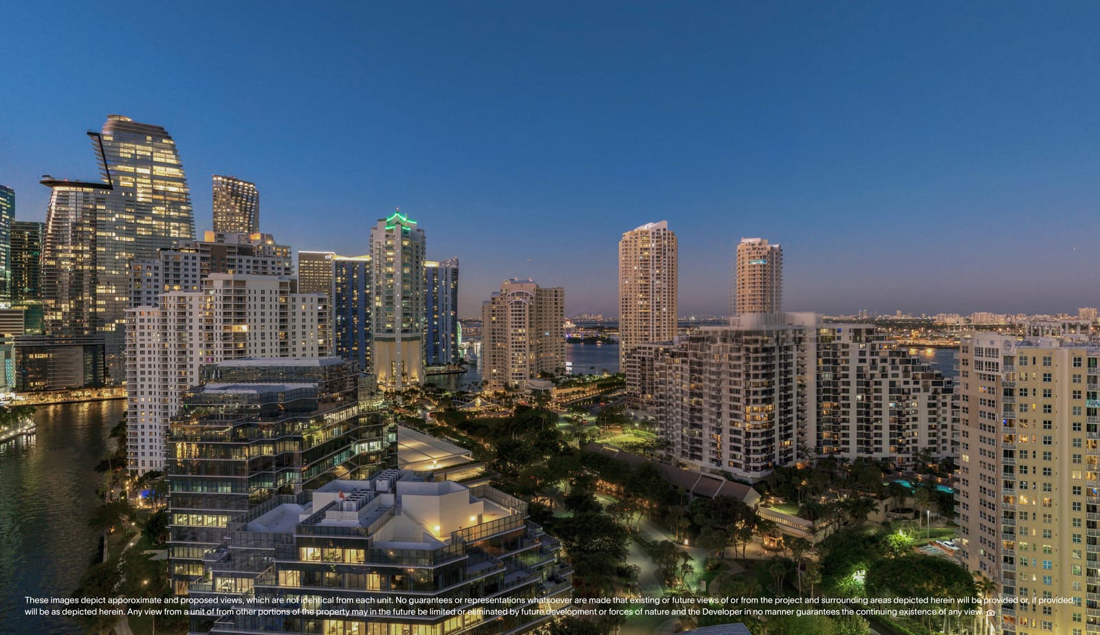 Floor 19 twilight view, North Tower Private Residence