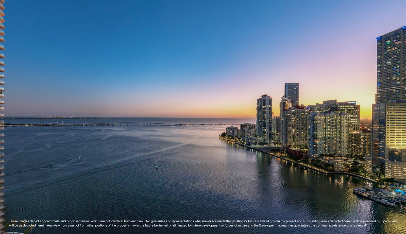 Floor 22 twilight view, North Tower Private Residence