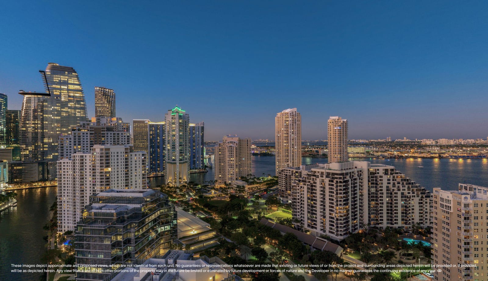 Floor 22 twilight view, North Tower Private Residence