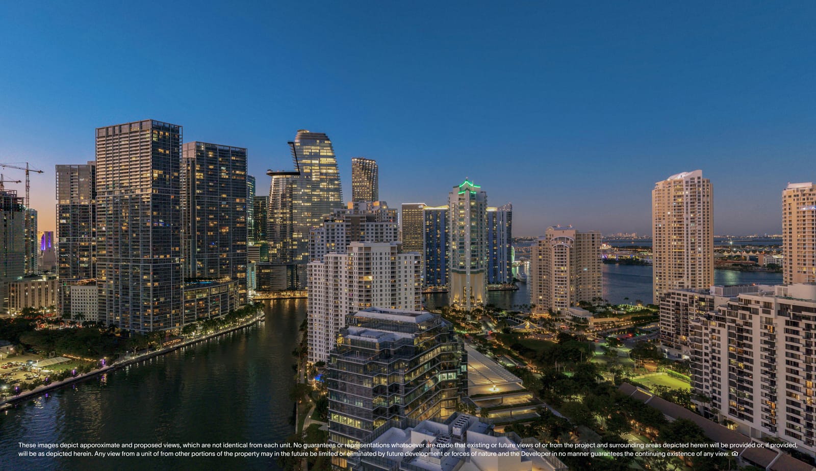 Floor 22 twilight view, North Tower Private Residence
