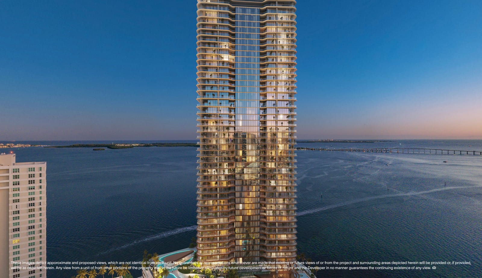 Floor 26 twilight view, North Tower Private Residence