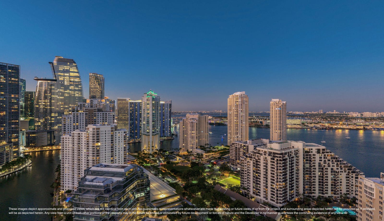 Floor 26 twilight view, North Tower Private Residence