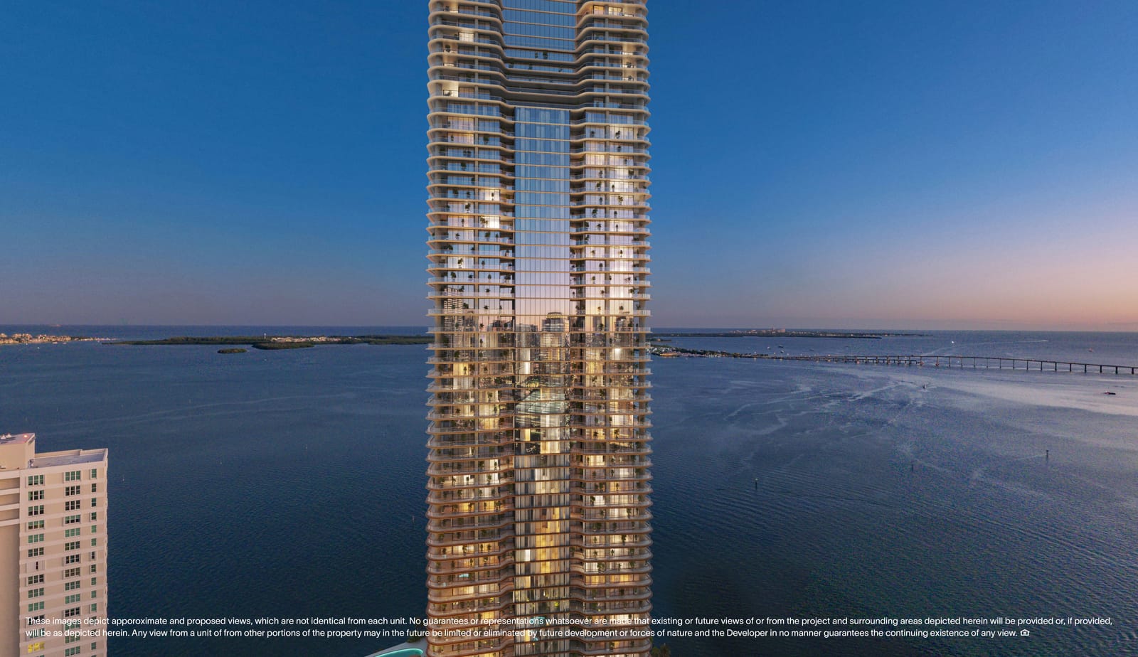 Floor 30 twilight view, North Tower Private Residence