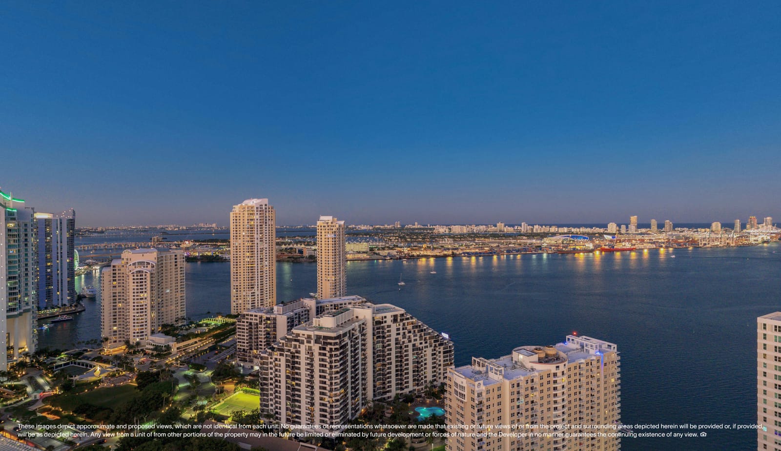 Floor 30 twilight view, North Tower Private Residence